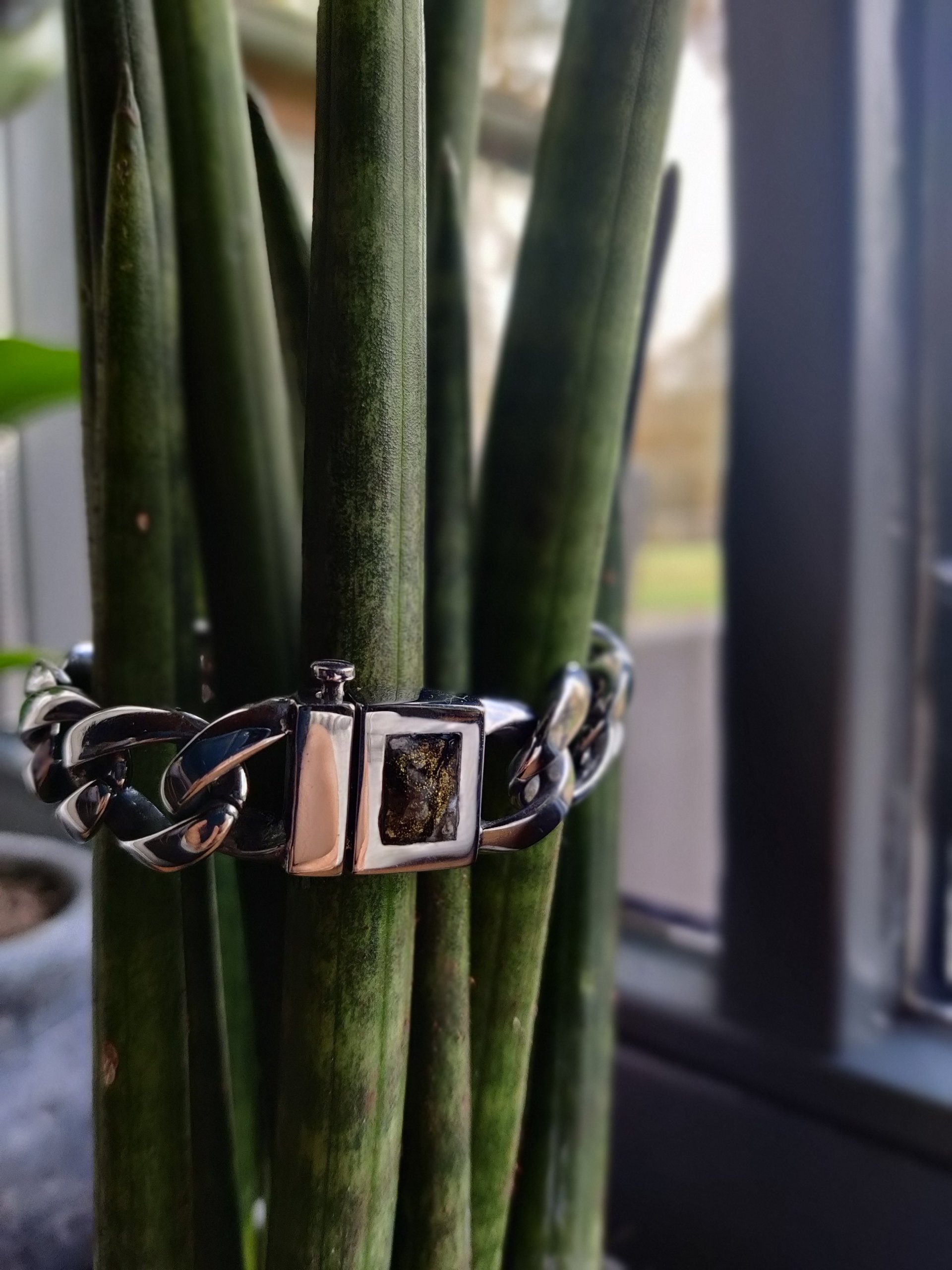schakelarmband met as, as sieraad, gedenksieraad, epoxy sieraad